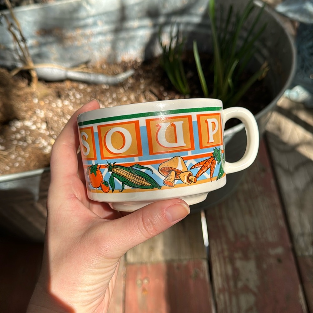Soup Vintage Retro Ceramic Mug Cottagecore